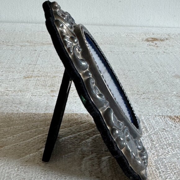 Vintage Ornate Silver Plated Oval Photo Frame with Stand - Picture 7 of 11